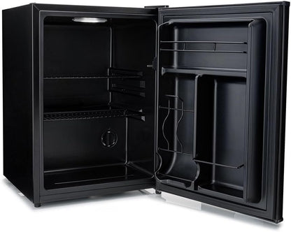 Mini Fridge 50L with Glass Door – Quiet Drinks & Beer Cooler with LED Light | Compact Small Fridge for Bedrooms, Gaming Rooms, Man Caves, Offices & Home Bars – Energy Efficient