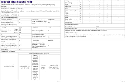 Mini Fridge Black | 50L Beer, Wine & Drinks Fridge | LED Light + Lock & Key | Energy Efficient (Black)