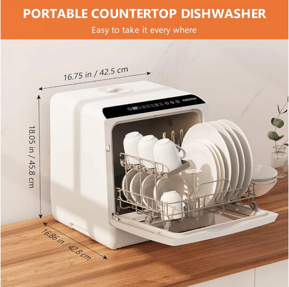 Table Top Dishwasher 6 Programs Mini Dishwasher with Touch Control, Auto-drying, Baby Care & Fruit Wash, Perfect for Small Families, Couples